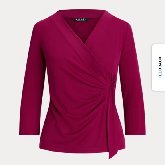 Ralph Lauren Elegant Pink Wrap Top Brand New Sold Out in Stores Retails for 102$ - Picture 6 of 17